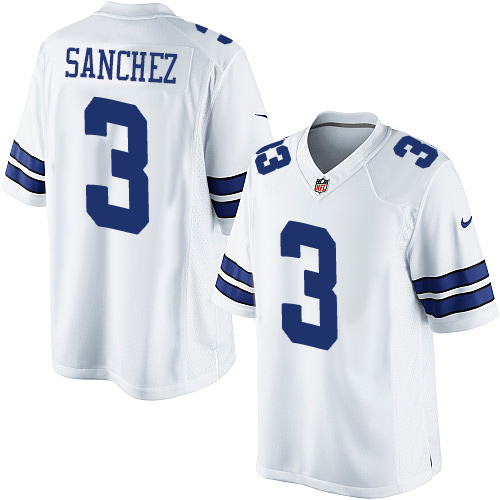 Youth Elite Mark Sanchez Nike Jersey White Road - #3 NFL Dallas Cowboys